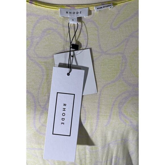 Rhode Maxine Wrap Dress Pastel Abstract Squiggle V-Neck Jersey Size Small NEW! - Picture 9 of 12